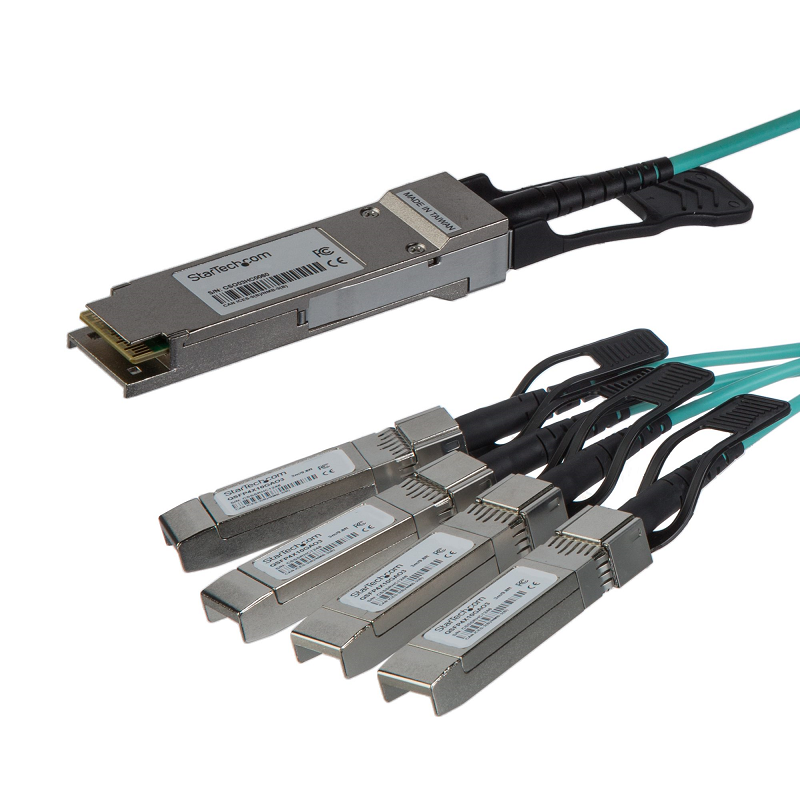 StarTech QSFP4X10GAO5 40Gbps QSFP Plus/Transceiver Module Breakout Cable